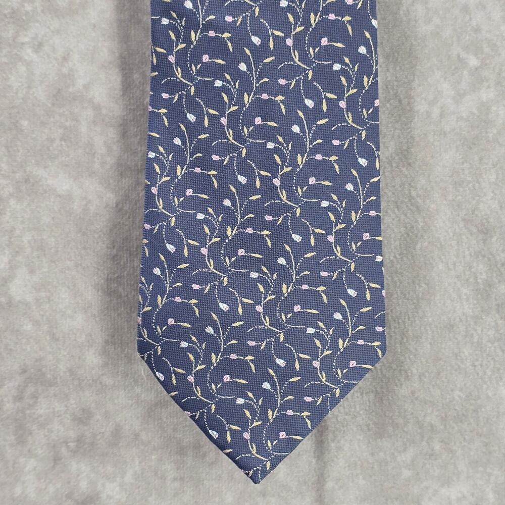 Joe Smith New York Purple Silver Floral‎ Geometric Executive Silk Men's Neck Tie